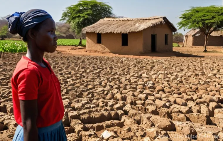 짐바브웨에서 NGO 활동하기 - **Prompt 1: Resilience in the Face of Drought**
    A realistic photograph depicting a Zimbabwean vi...